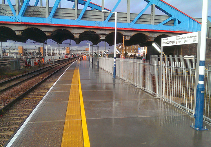 The finished platform at Peterborough station made with expanded polystyrene airpop (EPS)